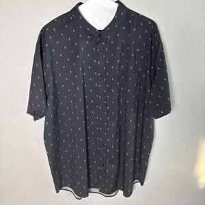 The Drive Clothing Shirt Mens 3XL Short Sleeve Button Black Striped Skulls
